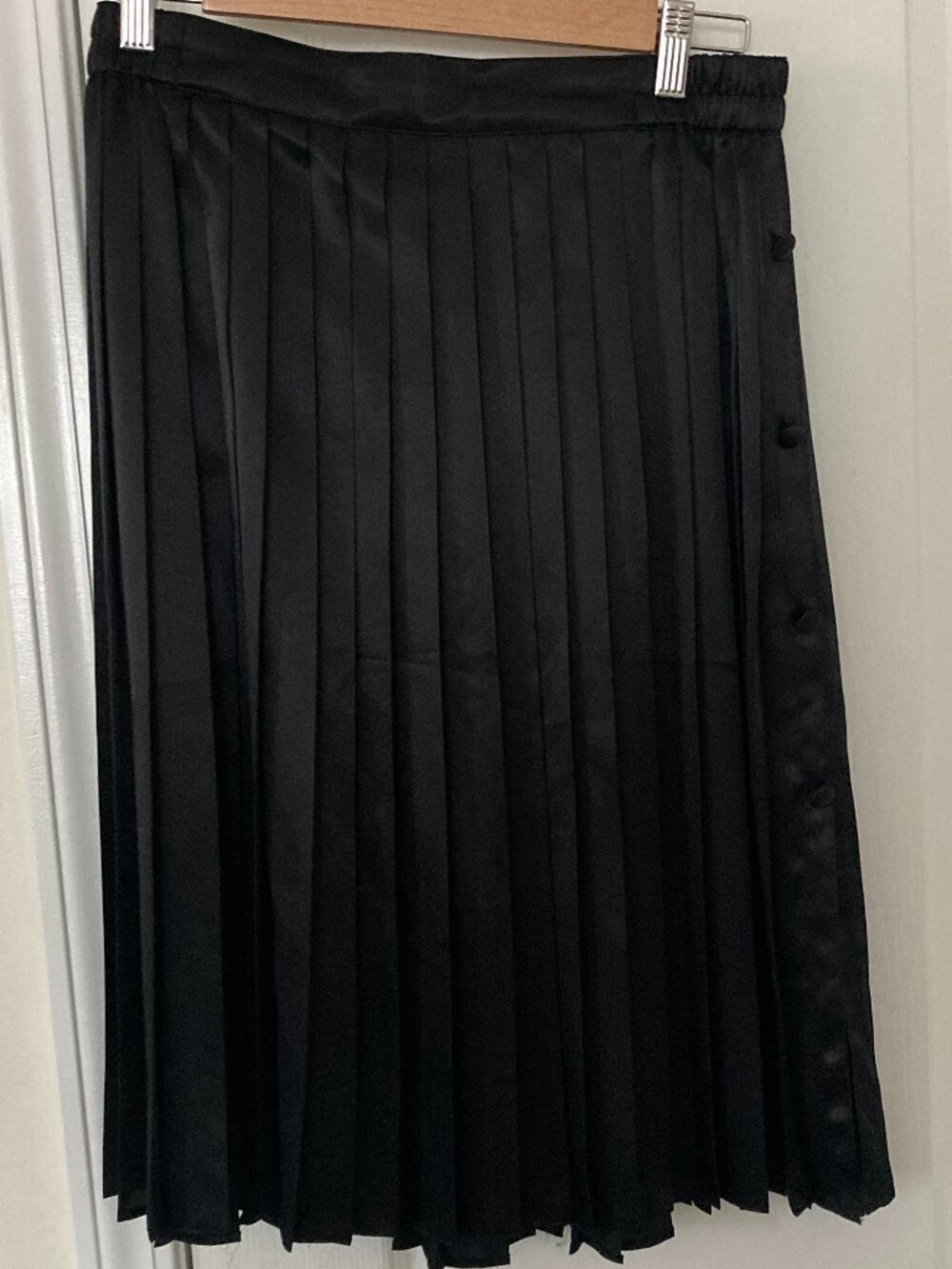 Vintage After Five by Jean Claire Black Satin Pleated Skirt Size 12